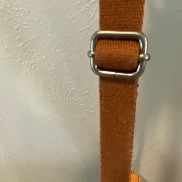 The Sak Leather Crossbody Hobo Style Brown & Coral Summer Purse Bag - Picture 14 of 15